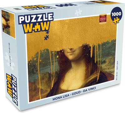 Puzzel Mona Lisa - Goud - Da Vinci - Legpuzzel - Puzzel 1000 stukjes volwassenen