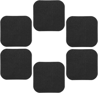 Antislipzolen voor loopbanden, 6 stuks, stille, dikke vloerbescherming voor elliptische fiets, roeier en fitnessuitrusting thuis, structuur van pvc en schuim, 10 x 10 cm, zwart