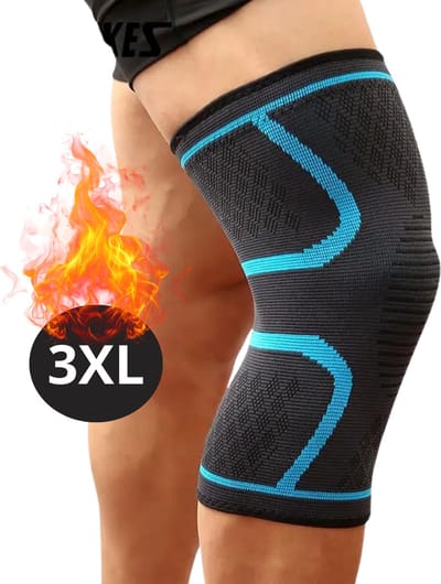 Bovista Kniebrace - Sportbrace Knie - Knee Sleeves - Knee Sleeves Powerlifting - Compressie Knie Brace - Knee Wraps - Knee Support - Dames - Heren - Comfortabel - Blauw - Maat XXXL