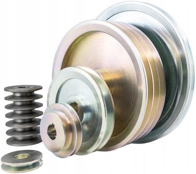 V-snaarschijf - Motorpoelie - Aandrijving Machines - Twee Groeven Ontwerp - 19mm Boring - Zilverkleurig