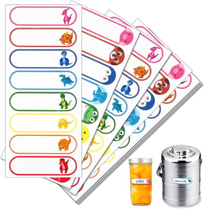 Waterdichte naamlabels voor kinderen, babyflessen, school en peuters, zelflaminerende stickers, set van 128 labels voor organisatie en identificatie