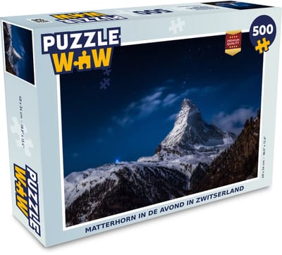 Puzzel Matterhorn in de avond in Zwitserland - Legpuzzel - Puzzel 500 stukjes