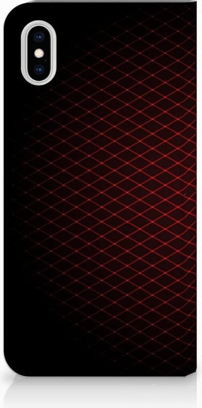 Apple iPhone Xs Max Hoesje met Magneet Geruit Rood