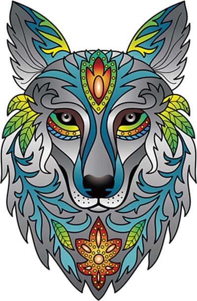 Eureka 2D RainboWooden Puzzle - Wolf - 180 stukjes