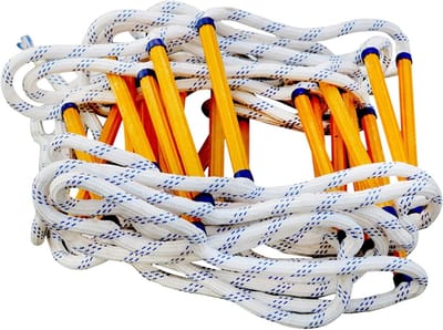 Veiligheidsladder - Noodtouwladder Brandtrap - Snelle Ontsnapping - Vlamvertragend Materiaal - 5 Meter - Wit