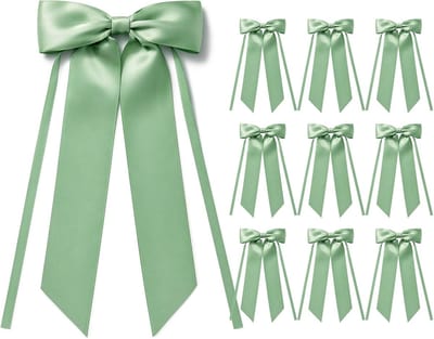 Geschenkstrikken - Decoratie strikken - Feestelijke decoratie - Satijnen lint glans - 12 cm breed - Groen