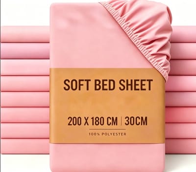 Zacht Geborsteld Microvezel Hoeslaken 200 x 200 cm met 30 cm Diepe Zakken, Volledige Rundumelasticiteit Past op 200 cm Bedden, Krimp- en Kleurvast Polyester Matrasbeschermer, Huidvriendelijk Luxe Bedlaken voor Zomer en Winter（roze）