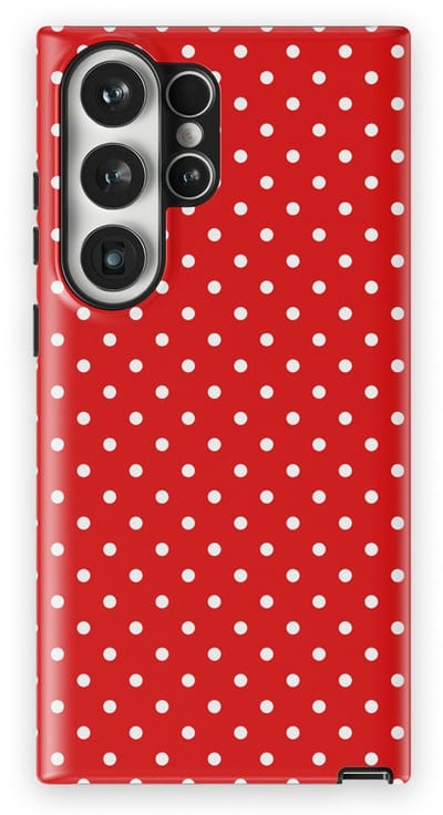 Polka Dots Hoesje Samsung Galaxy S23 Ultra | Geschikt Voor Mag | Stippen Design Backcover Samsung Galaxy S23 Ultra Classic Red