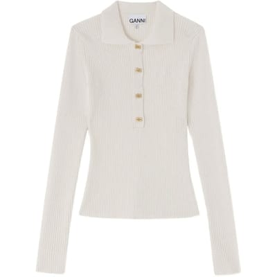 Ganni T-shirt en Polo Bianco