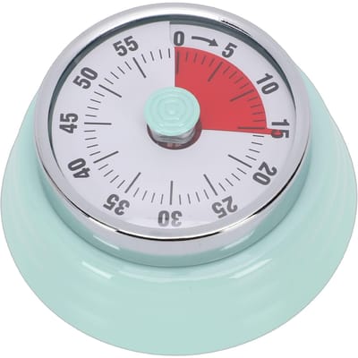 Minuteur de cuisine Vintage Acier Inoxydable Compte à Rebours 60 Minutes Minuteur Visuel avec Rappel Sonore pour la Cuisine le Travail l'Étude Jaune vert