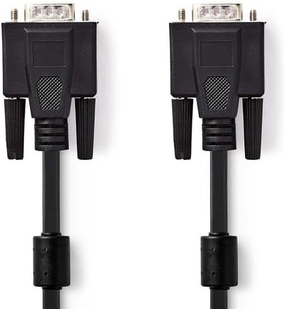 Nedis VGA-Kabel - VGA Male - VGA Male - Vernikkeld - Maximale resolutie: 1024x768 - 30.0 m - Rond - ABS - Zwart - Polybag