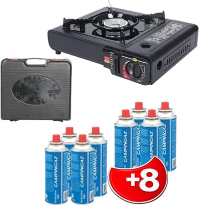 Draagbaar Gasfornuis – Camping Kookstel – Gas Stove – Gasfornuis – Kooktoestel – Outdoor – Op Reis – 8 Gasflessen