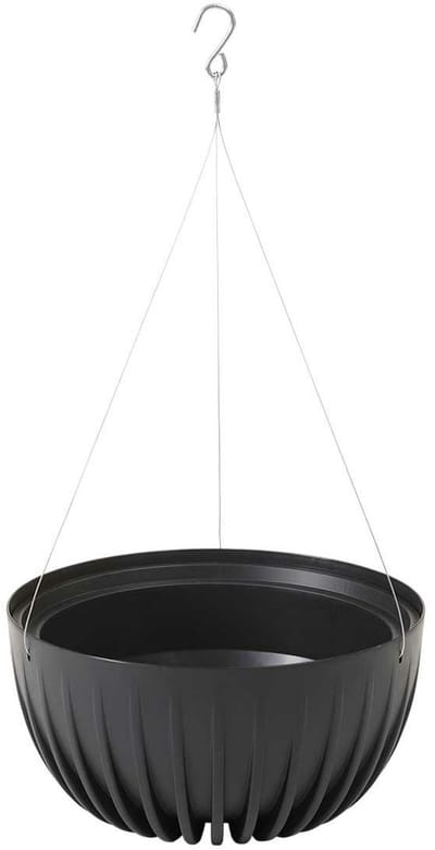 Stripped ECO Recycling - Hangende bloempot - Recycled kunststof - Rond - Met binnenpot - Lichtgewicht