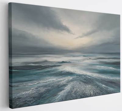 Saammp Canvas Schilderij - Landschap - grijs - Abstract - 30x20 - Foto op canvas - Wanddecoratie - Muurdecoratie Woonkamer - Slaapkamer decoratie - Canvas Print