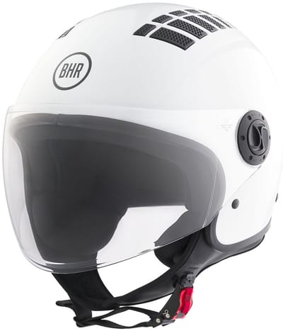 BHR 834 - Vespa helm - Wit - Maat XS - Glanzend Witte Jethelm - Scooter en Motorhelm - 16 Ventilatiepunten