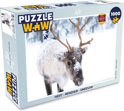 Puzzel Hert - Rendier - Sneeuw - Legpuzzel - Puzzel 1000 stukjes volwassenen