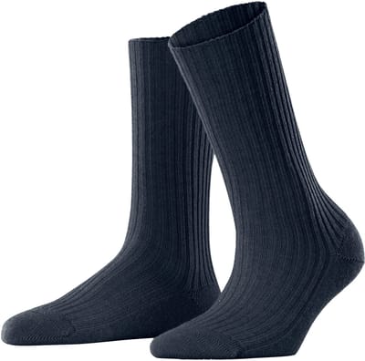 FALKE Cosy Wool Boot eenkleurig wol sokken dames blauw - maat 35-38