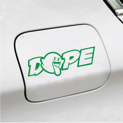 Bumpersticker - Dope - 7 X 20 - Groen