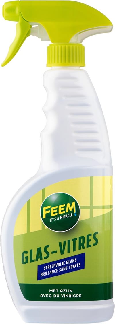 Feem Glasreiniger met Azijn voor Ramen spiegels autoruiten- 650 ml Spray