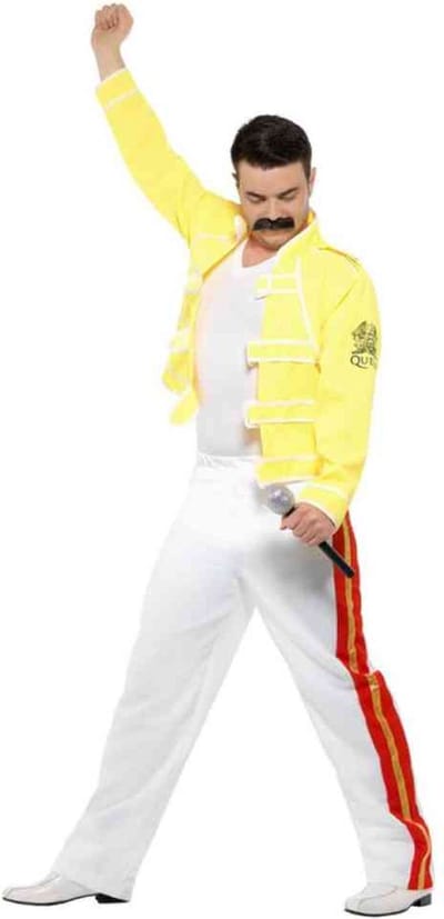 Smiffys - Queen Freddie Mercury Kostuum - M - Geel/Wit