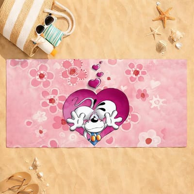 Cartoon Schattige D-Diddl Muis Handdoek Sneldrogend Absorberende Strandhanddoek voor Sport, Fitness, Zwemmen en Buitenactiviteiten W45*H90(CM)
