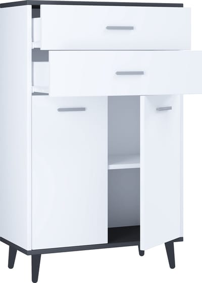 Houten hoogslaper Ladekast Draaideuren Lade Lindas