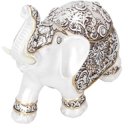 Statue d'Éléphant en Résine Feng Shui Richesse Chanceuse Figurine Artisanat Décor Maison Bureau Cadeau Style B gray