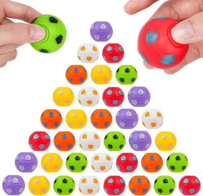 36PCS Voetbal Fingertop Speelgoed, 3.5cm Spinner Speelgoed, Fidget Spinner Ball voor Feestjes, Klassediploma's en Sensorisch Spel voor Kinderen en Volwassenen