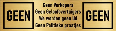 CombiCraft deurbordje Geen verkopers in goud met tape - 165 x 45 mm