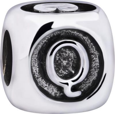 Quiges - 925 - Zilveren - Bedels -Sterling zilver - Beads - Alfabet Letter Q Kraal Charm - Geschikt – voor - alle bekende merken - Armband Z440