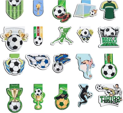 Set van 20 Magnetische Voetbal Boekenleggers - Perfecte Cadeaus voor Voetbalfans, Boekliefhebbers en Leerkrachten