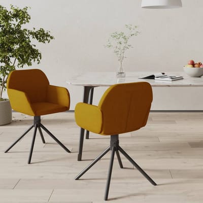 vidaXL - Eetkamerstoelen - draaibaar - 2 - st - fluweel - bruin