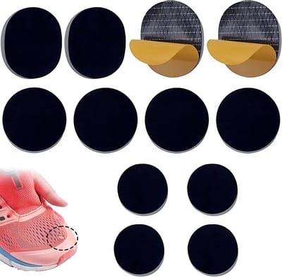 12 Stuks Mesh Reparatie Patches voor Schoenen - Herstel en Bescherming van Gaten in Schoenen en Zitmeubels (Zwart)