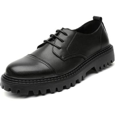 Heren Schoenen Casual Oxford Schoenen Voor Mannen Hoge Kwaliteit Lente Herfst Mannen Vetersluiting Zakelijke Schoenen Leer Formele Oxfords 40 zwart