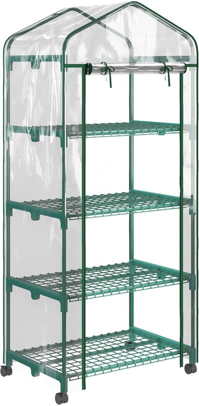Outsunny Kas Staal, Kunststof 69L x 50B x 165H cm Transparant
