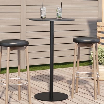 Ronde tuintafel - Salontafel terras - Buiten genieten - Gepoedercoat staal - Ø60x105 cm - Zwart