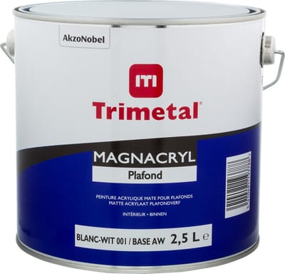 Trimetal Magnacryl Plafond - 2,5 l - 11 m²/l - Wit - Afwerkingslaag