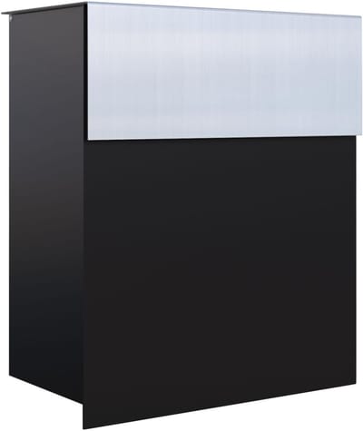 Wandbrievenbus - Postbak - Briefontvangst - Weerbestendig slot - 37x45x18 cm - Zwart