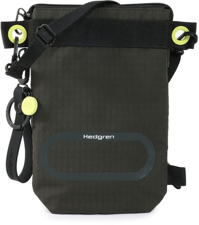 Hedgren schoudertas Otu Flat Vertical Crossover RFID Black Ink groengrijs