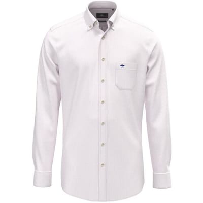 Fynch-Hatton Overhemd Fine Stripe Washed Oxford Magnolia / male