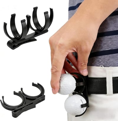 2-delige accessoire-set voor golftassen — Ballenhengel met snelontgrendeling & tee-houder — Voorzien van handige bevestigingsclip — Duurzame golftasaccessoires — Geschikt voor standtassen en draagtassen — Eenvoudig toegankelijk op de golfbaan