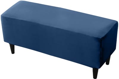 Meble odNowa Serie - Velours Hoes voor Dubbele Voetenbank - Navy Blauw