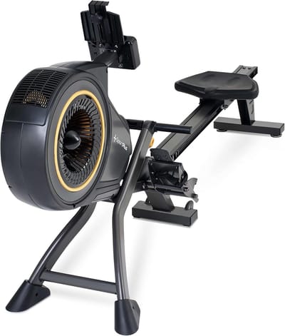 Roeitoestel Thuis - Cardio Fitness - Kracht en Conditie - 8 Weerstandsniveaus - 218x52x91 cm - Zwart Geel