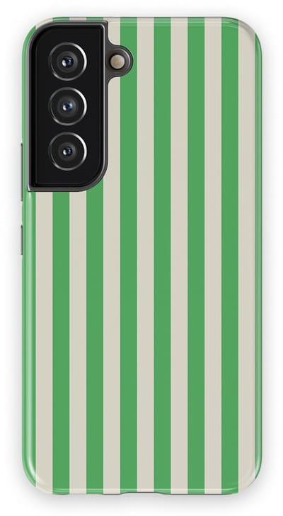 DripCase Gestreept Hoesje Samsung Galaxy S22 | Backcover met Mag | Stripes Motief | Trendy Case Samsung Galaxy S22 met Strepen Pistachio Cream