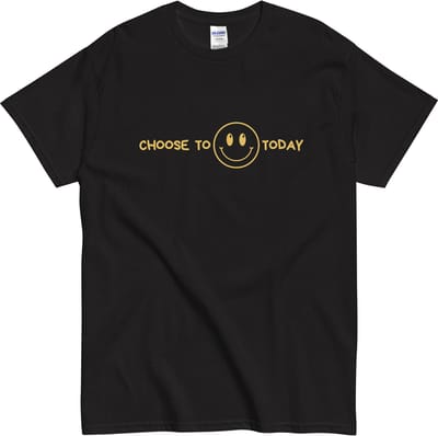 Inspirerend T Shirt voor Vrouwen en Mannen - Tekst en Smiley - Dagelijkse Positiviteit - Zwart - S