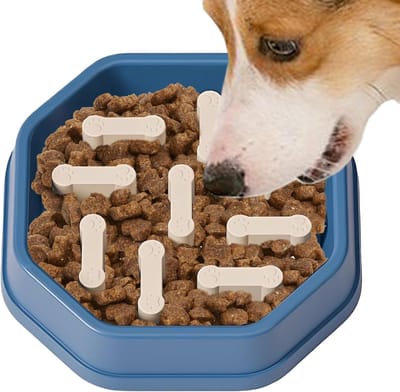 Famanu - Anti-schrok voederbak voor huisdieren, voor honden, puppy's, katten, alle maten, watervoorziening en voer