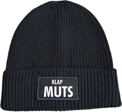Klapmuts wintermuts rib gebreid zwart - soBAD. | Wintersport | Après ski outfit Warme Muts voor Volwassenen | Heren en Dames Beanie | Schaatsen | Wintermuts