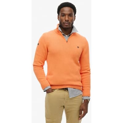 Superdry Katoenen Trui Met Halve Rits Orange Grootte: Xxl