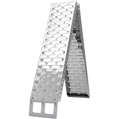 HOMCOM Autooprijplaat - Gegalvaniseerd staal - 190x22x8cm - Zilver