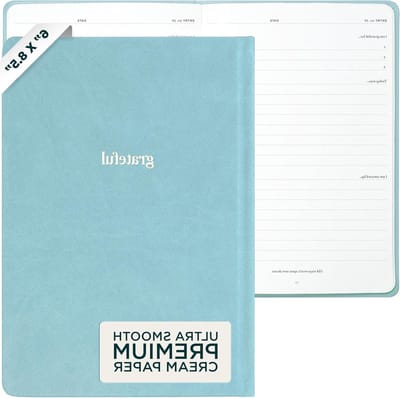 Dankbaarheidsdagboek - Reflectie Journal - Mindfulness Oefenen - 60 Dagen Inclusief - 15x21 cm - Hemelsblauw
